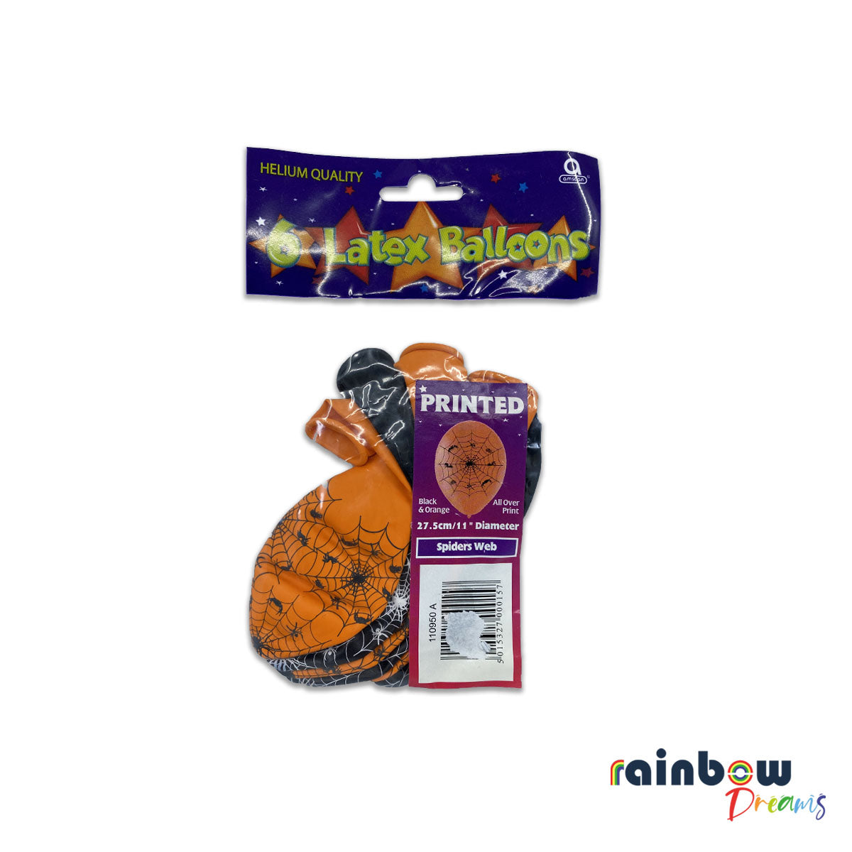 6 Latex Halloween Balloons